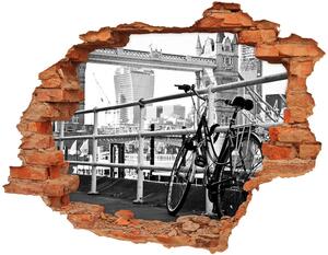 Autocolant 3D gaura cu priveliște Biciclete de la Londra