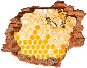 Fototapet un zid spart cu priveliște albinele lucrătoare