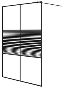 Paravan duș walk-in negru 140x195 cm sticlă ESG transparentă