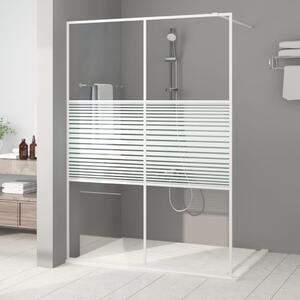 Perete de duș walk-in, alb, 140x195 cm, sticlă ESG transparentă