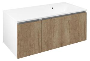 Sapho Sapho, dulap LOREA cu chiuveta 101x46x51,5cm (30+70 cm), dreapta, stejar Alabama/alb mat, LE070-2231-R-02