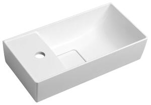 Sapho Sapho, chiuveta MAXX 47,5x11x24cm, stanga, marmura turnata, alb, MX475
