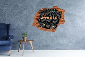 Autocolant un zid spart cu priveliște simboluri muzicale