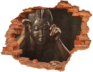 Fototapet un zid spart cu priveliște mască africană