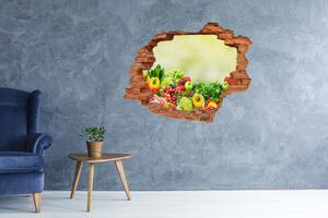 Autocolant un zid spart cu priveliște Fructe si legume