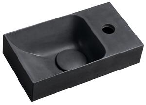Sapho Sapho, chiuveta din beton PICCOLINO 30,8x17cm, robinet dreapta, antracit, PK30516