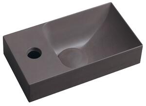 Sapho Sapho, chiuveta din beton PICCOLINO 30,8x17cm, robinet stanga, maro inchis, PK30015