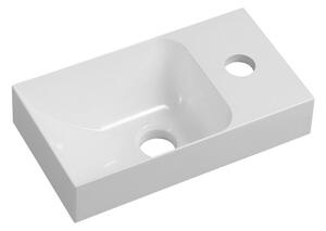 Sapho Sapho, chiuveta PICCOLINO 30,8x10x17cm, marmura turnata, robinet dreapta, alb, PK305
