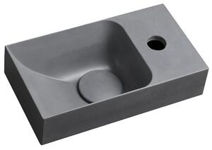 Sapho Sapho, chiuveta din beton PICCOLINO 30,8x17cm, robinet dreapta, gri, PK30517