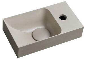 Sapho Sapho, chiuveta din beton PICCOLINO 30,8x17cm, robinet dreapta, nisip, PK30514