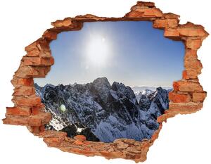 Autocolant de perete gaură 3D Iarna în Munții Tatra