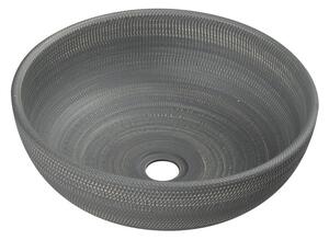 Sapho Sapho, chiuveta ceramica PRIORI, diametru 41 cm, 15 cm, culoare gri cu model, PI024