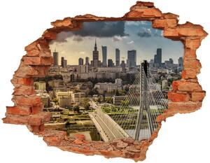 Autocolant un zid spart cu priveliște Varșovia, Polonia