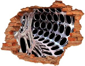 Autocolant 3D gaura cu priveliște tunel metalic