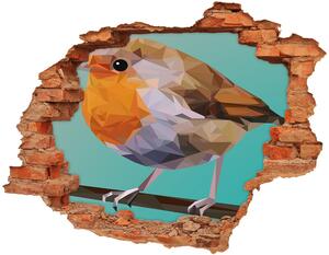 Autocolant gaură 3D Robin pasăre