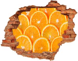 Fototapet un zid spart cu priveliște felii de portocale