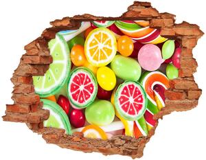 Autocolant de perete gaură 3D bomboane colorate