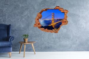 Autocolant de perete gaură 3D Podul din San Francisco