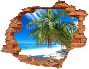 Autocolant gaură 3D plaja tropicala