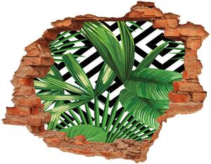 Autocolant de perete gaură 3D frunze tropicale