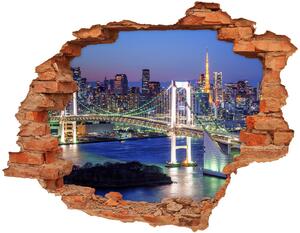 Fototapet 3D gaură în perete Podul din Tokyo