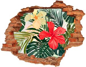 Autocolant un zid spart cu priveliște flori Hawaii
