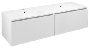 Sapho Sapho, dulap LOREA cu chiuveta dubla 141x46x51,5cm (70+70cm), alb mat, LE070-3131-01