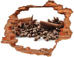 Autocolant un zid spart cu priveliște Boabe de cafea scorțișoară