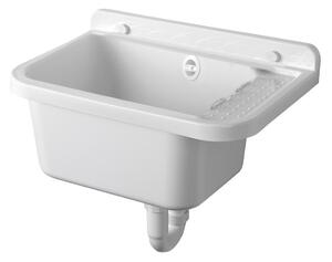 Aqualine Aqualine, Chiuvetă suspendată cu zonă de depozitare 50x34cm, plastic, alb, PI5050