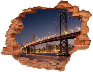 Autocolant 3D gaura cu priveliște Podul din San Francisco