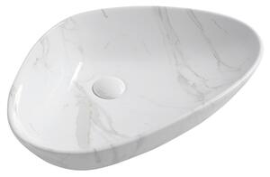 Sapho Sapho, chiuveta blat din ceramica DALMA 58,5x39 cm, imitatie piatra-carrara, MM217