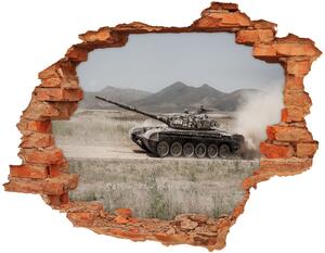 Autocolant un zid spart cu priveliște Tank în deșert