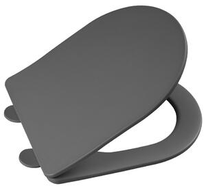 Sapho Sapho, scaun de toaletă PACO, SLIM, Soft Close, Easy Take, covoraș gri, PCS1012GR