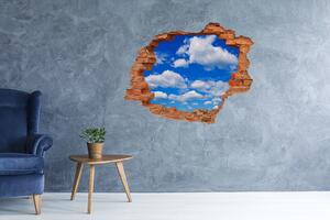 Autocolant gaură 3D Nori pe cer