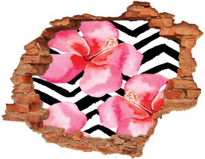 Fototapet un zid spart cu priveliște flori Hawaii