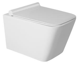Gamma Mut, vas de toaletă suspendat 51x36 cm fără margine cu scaun cu cădere lentă, alb lucios, GMA-MUT-202