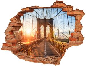 Autocolant un zid spart cu priveliște Podul Brooklyn