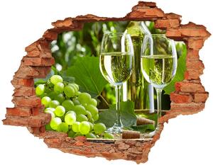 Fototapet un zid spart cu priveliște Vin alb și fructe
