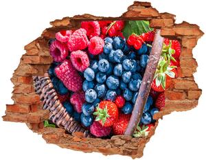 Fototapet un zid spart cu priveliște coș cu fructe de pădure