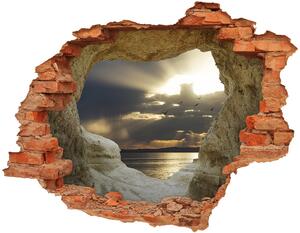 Fototapet un zid spart cu priveliște Peștera de pe litoral