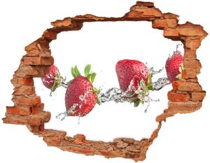 Fototapet un zid spart cu priveliște Căpșuni și apă
