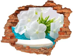 Autocolant gaură 3D Flori albe Spa