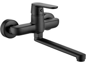 Kuchinox Dima, baterie pentru chiuvetă de perete, negru mat, LAV-BQD_780D