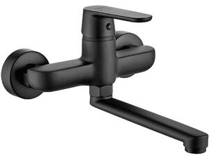 Kuchinox Dima, baterie de perete pentru chiuvetă/lavoar, negru mat, LAV-BQD_750D