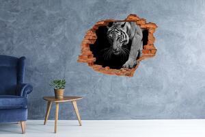 Autocolant gaură 3D Tigru