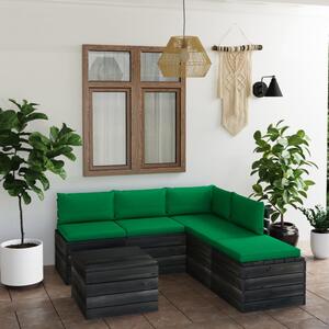 Set mobilier grădină paleți cu perne 6 piese lemn masiv de pin