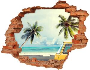 Autocolant un zid spart cu priveliște plaja van