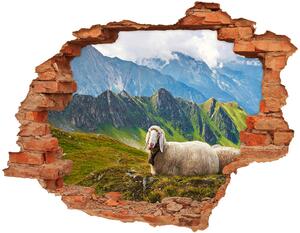Fototapet un zid spart cu priveliște Oile în Alpi