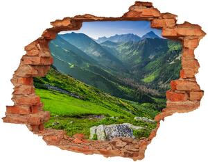 Autocolant de perete gaură 3D Zori de zi în munți