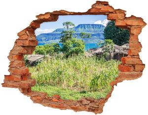 Fototapet un zid spart cu priveliște Lacul Malawi